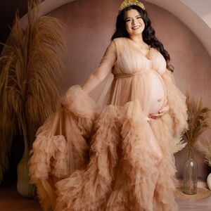 Elegant Tan Maxi Dress for Women